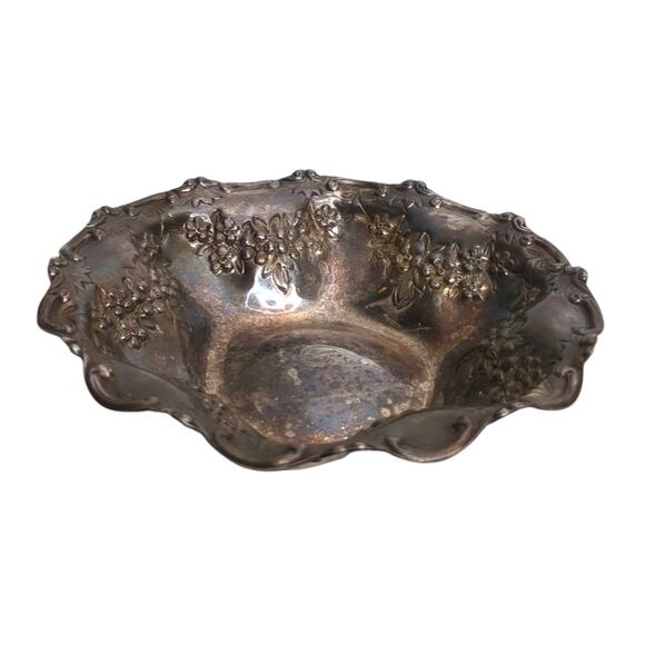 Mappin & Webb Prince's Plate Small Round Grapes Trinket Dish London Sheffield - Picture 8 of 11